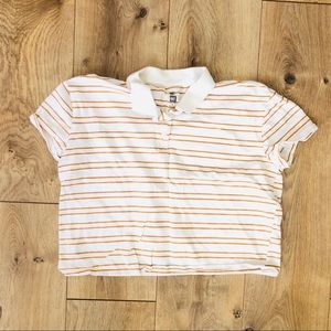 Pacsun Me to We Cropped Collared Stripe Top